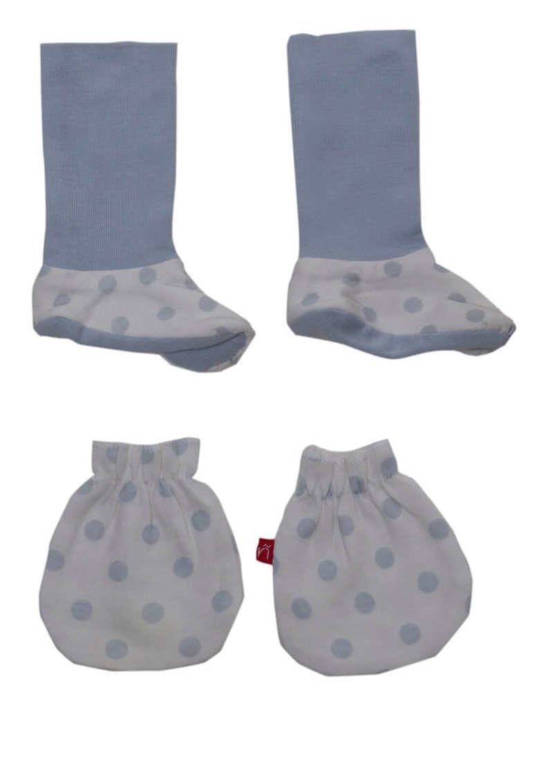 Organic Cotton Mitten And Booties Set For Unisex Baby